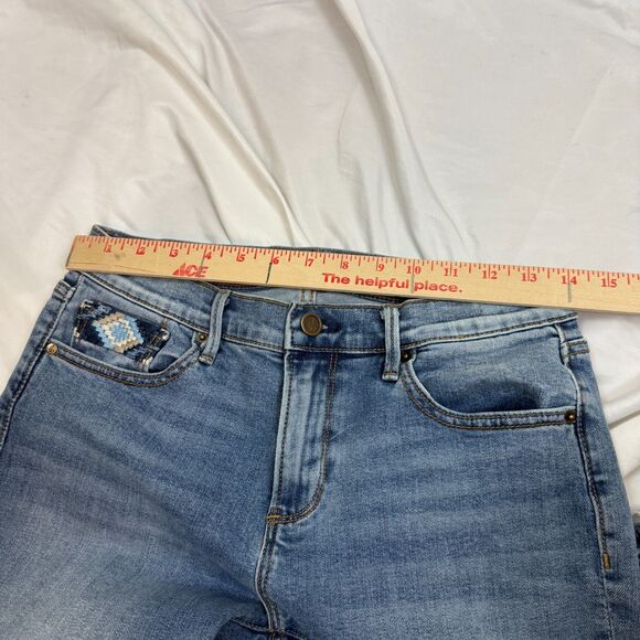 DRIFTWOOD Colette Embroidered Cropped Jeans Released Hemline Boho Women’s Sz 28 - Picture 11 of 13